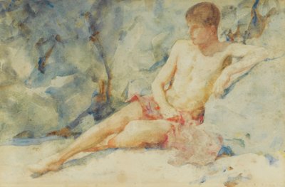 Niño contra la roca de Henry Scott Tuke